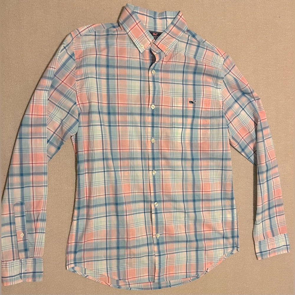 Vineyard Vines Buttondown Shirt | Preppy Pink & Blue | Spring Color
